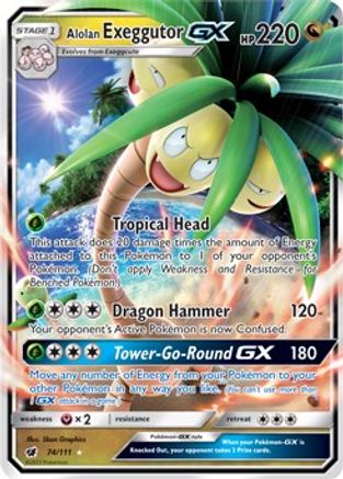 Alolan Exeggutor-GX 74/111 Crimson Invasion Ultra Rare Near Mint English