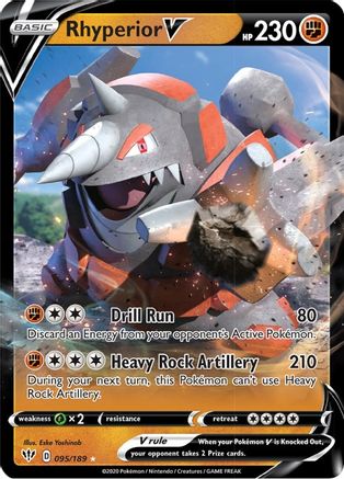 Rhyperior V SWSH03: Darkness Ablaze 095/189 Near Mint Ultra Rare English Holofoil