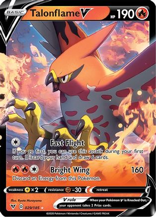 Talonflame V SWSH04: Vivid Voltage 029/185 Near Mint Ultra Rare English Holofoil