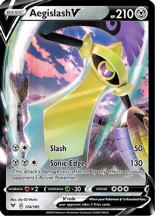 Aegislash V SWSH04: Vivid Voltage 126/185 Near Mint Ultra Rare English Holofoil