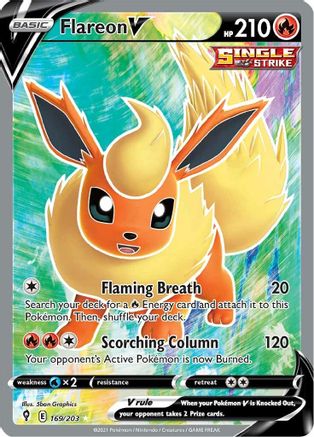 Flareon V 169/203 Evolving Skies Ultra Rare Near Mint English