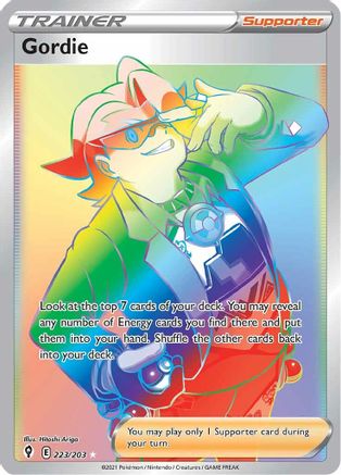 Gordie 223/203 Evolving Skies Rainbow Rare Near Mint English