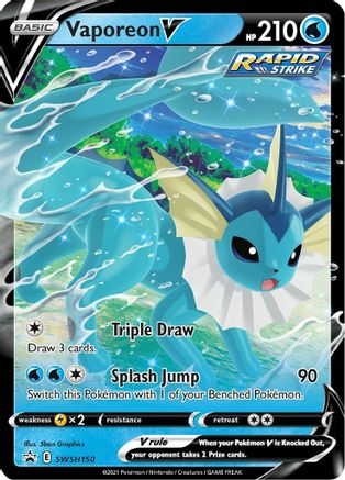Vaporeon V SWSH150 SWSH Black Star Promos Promo Near Mint English