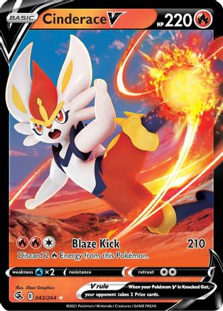 Cinderace V 043/264 Fusion Strike Ultra Rare Near Mint English