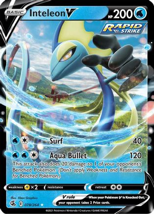 Inteleon V 078/264 Fusion Strike Ultra Rare Near Mint English
