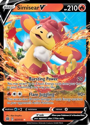 Simisear V 027/172 Brilliant Stars Ultra Rare Near Mint English