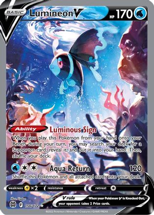 Lumineon V (Alternate Art) 156/172 Brilliant Stars Ultra Rare Near Mint English