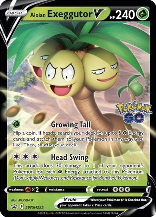 Alolan Exeggutor V SWSH225 SWSH Black Star Promos Promo Near Mint English