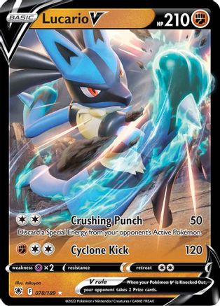 Lucario V 078/189 Astral Radiance Ultra Rare Near Mint English