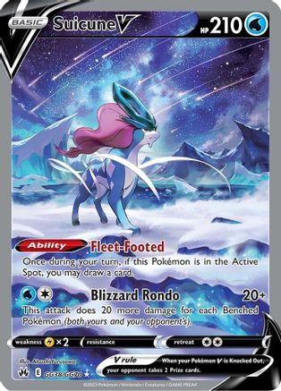 Suicune V GG38/GG70 Crown Zenith Ultra Rare Near Mint English