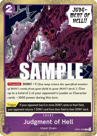 Judgment of Hell OP02-089 Paramount War Rare Foil Near Mint English