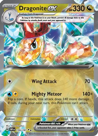 Dragonite ex 159/197 Obsidian Flames Double Rare (RR) Near Mint English