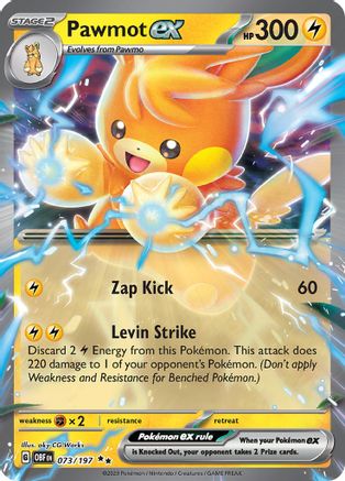 Pawmot ex 073/197 Obsidian Flames Double Rare (RR) Near Mint English