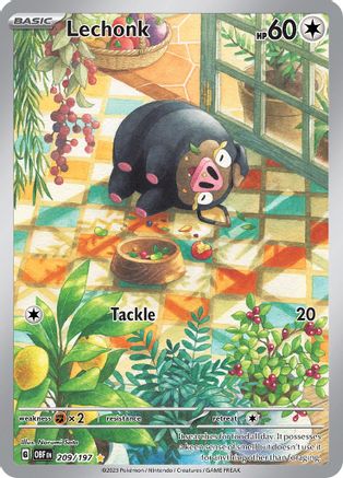 Lechonk 209/197 Obsidian Flames Illustration Rare Near Mint English