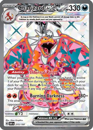 Charizard ex 215/197 Obsidian Flames Ultra Rare Near Mint English