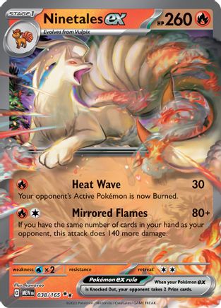 Ninetales ex 038/165 Scarlet & Violet 151 Double Rare (RR) Near Mint English