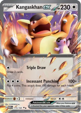 Kangaskhan ex 115/165 Scarlet & Violet 151 Double Rare (RR) Near Mint English