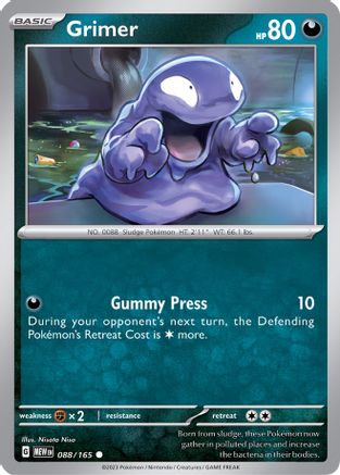 Grimer 088/165 Scarlet & Violet 151 Reverse Holo Near Mint English