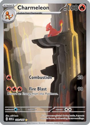 Charmeleon - 169/165 SV: Scarlet & Violet 151 169/165 Near Mint Illustration Rare English Holofoil
