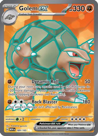 Golem ex 189/165 Scarlet & Violet 151 Ultra Rare Near Mint English