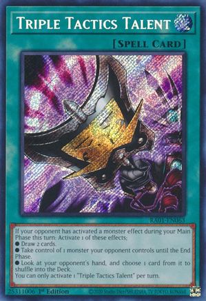 Triple Tactics Talent (Secret Rare) 25th Anniversary Rarity Collection RA01-EN063 Near Mint Secret Rare English 1st Edition