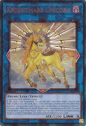 Knightmare Unicorn RA01-EN043 25th Anniversary Rarity Collection 1st Edition Prismatic Ultimate Rare Near Mint English