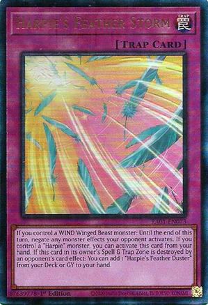 Harpie's Feather Storm RA01-EN073 25th Anniversary Rarity Collection 1st Edition Prismatic Ultimate Rare Near Mint English