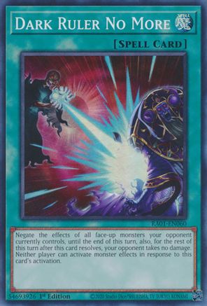 Dark Ruler No More RA01-EN060 25th Anniversary Rarity Collection 1st Edition Super Rare Near Mint English