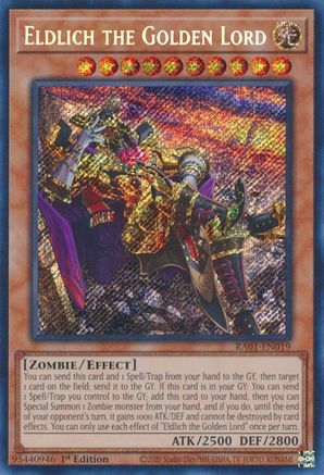 Eldlich the Golden Lord (Alternate Art) (Secret Rare) 25th Anniversary Rarity Collection RA01-EN019 Near Mint Secret Rare English 1st Edition