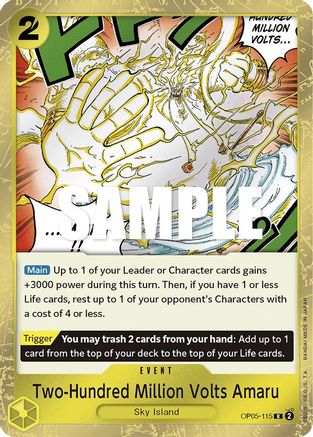Two-Hundred Million Volts Amaru OP05-115 Awakening of the New Era Rare Foil Near Mint English