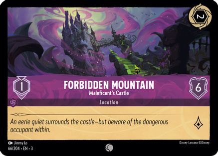 Forbidden Mountain Maleficents Castle 66/204 Into The Inklands Common Cold Foil Near Mint English