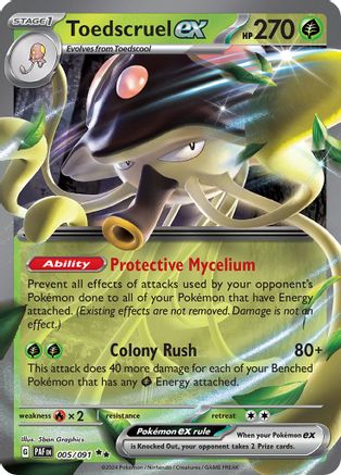 Toedscruel ex 005/091 Paldean Fates Double Rare (RR) Near Mint English