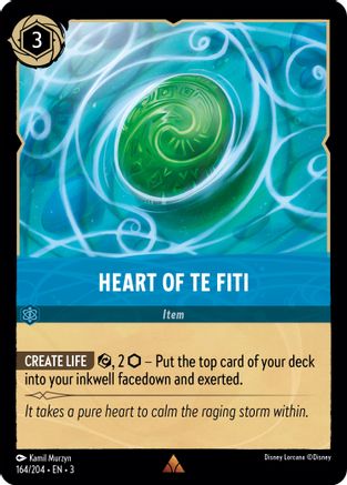 1 Heart of Te Fiti 164/204 Into The Inklands Rare Cold Foil Near Mint English