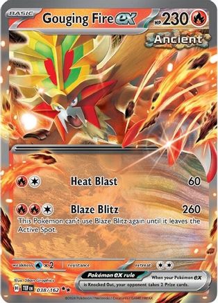 Gouging Fire ex 038/162 Temporal Forces Double Rare (RR) Near Mint English