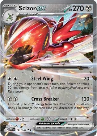 Scizor ex 111/162 Temporal Forces Double Rare (RR) Near Mint English