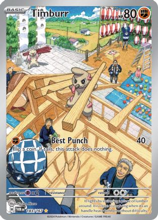 Timburr 183/167 Twilight Masquerade Illustration Rare Near Mint English