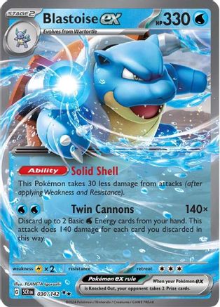 Blastoise ex 030/142 Stellar Crown Double Rare (RR) Near Mint English