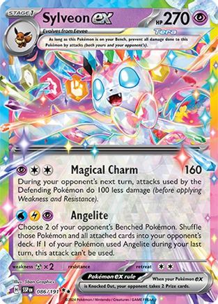 Sylveon ex SV08: Surging Sparks 086/191 Near Mint Double Rare English Holofoil