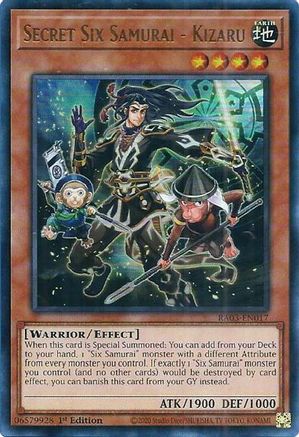Secret Six Samurai RA03-EN017 Quarter Century Bonanza 1st Edition Ultra Rare Near Mint English
