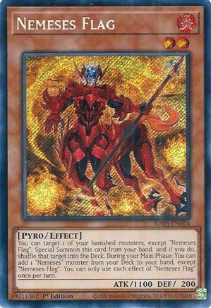 Nemeses Flag RA03-EN024 Quarter Century Bonanza 1st Edition Secret Rare Near Mint English