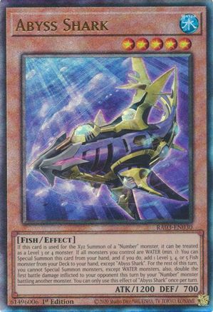Abyss Shark RA03-EN030 Quarter Century Bonanza 1st Edition Prismatic Ultimate Rare Near Mint English