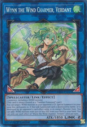 Wynn the Wind Charmer, Verdant (PCR) Quarter Century Bonanza RA03-EN045 Near Mint Prismatic Collector's Rare English 1st Edition