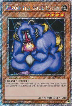 Bazoo the Soul-Eater RA03-EN111 Quarter Century Bonanza 1st Edition Platinum Secret Rare Near Mint English