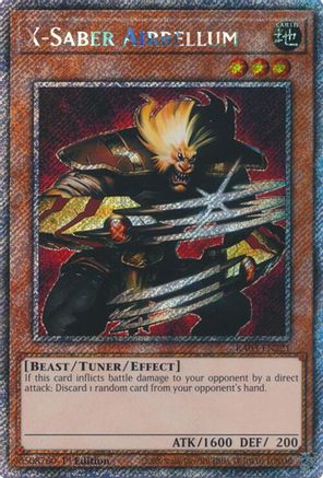 X-Saber Airbellum RA03-EN221 Quarter Century Bonanza 1st Edition Platinum Secret Rare Near Mint English