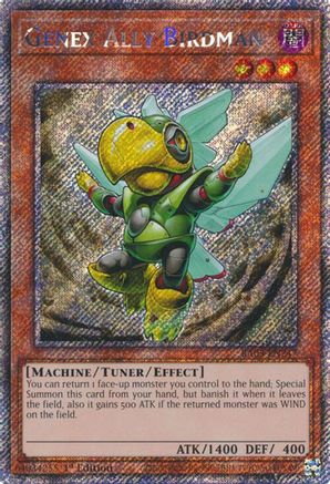 Genex Ally Birdman RA03-EN247 Quarter Century Bonanza 1st Edition Platinum Secret Rare Near Mint English