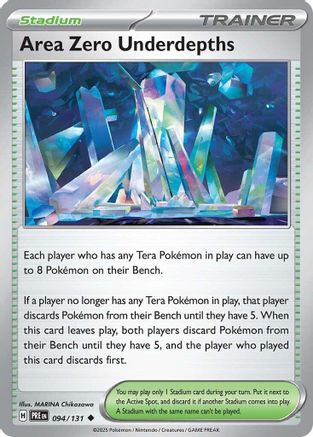 Area Zero Underdepths 094/131 Prismatic Evolutions Reverse Holo Near Mint English