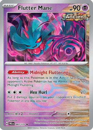 Flutter Mane (Poke Ball) 043/131 Prismatic Evolutions Reverse Holo Near Mint English