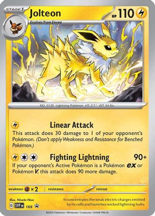 Jolteon 169 SV Black Star Promos Promo Near Mint English