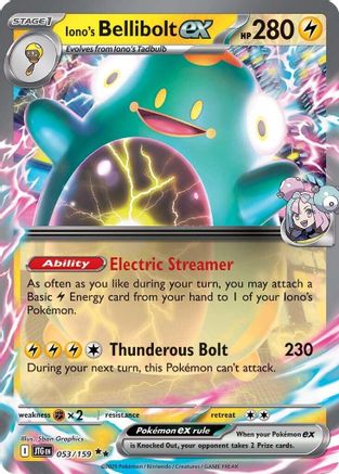 Iono's Bellibolt ex 053/159 Journey Together Double Rare (RR) Near Mint English