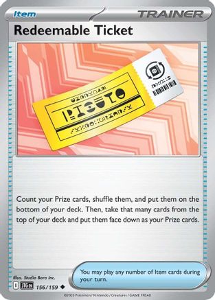 Redeemable Ticket 156/159 Journey Together Reverse Holo Near Mint English